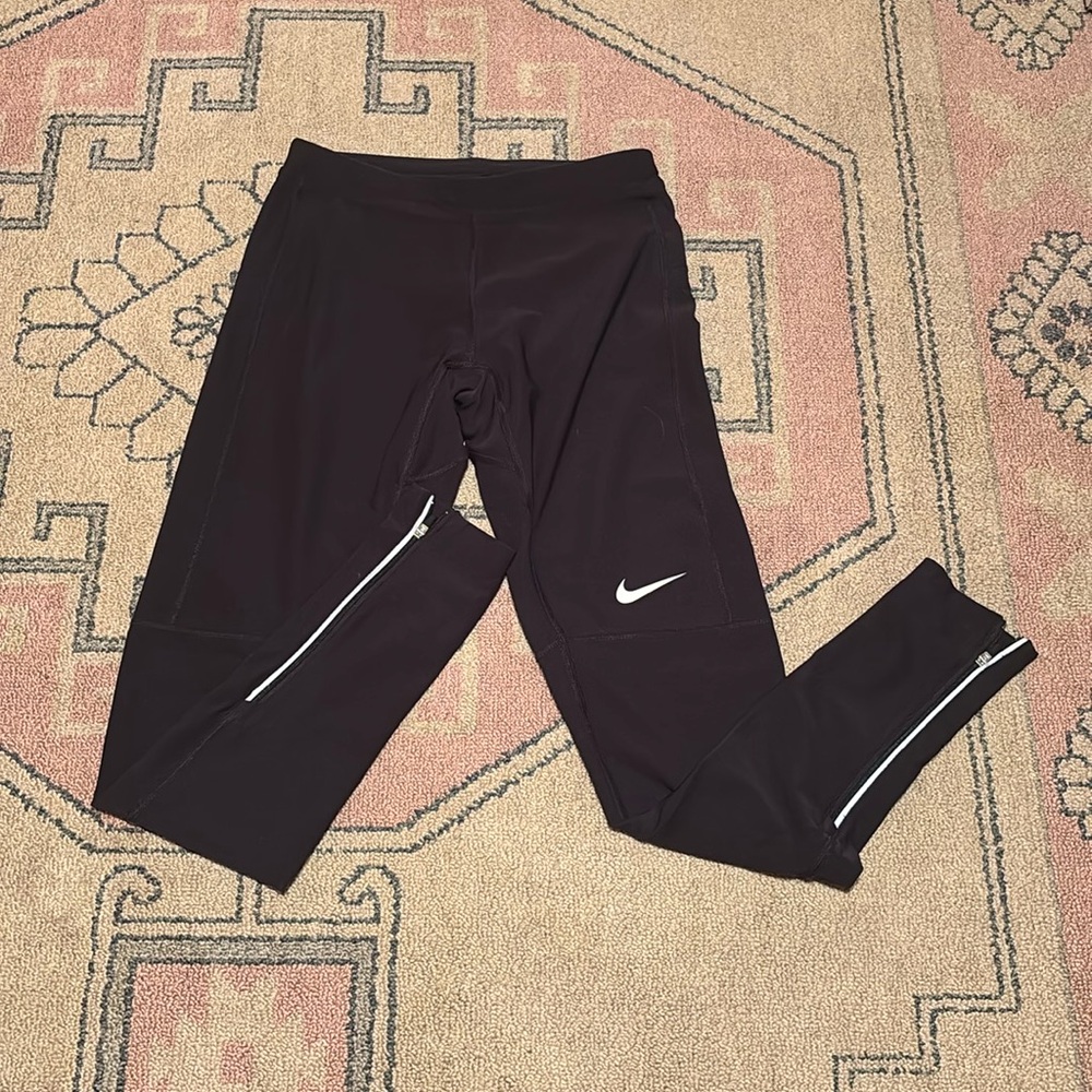 Nike Black Track Pants with White Swoosh